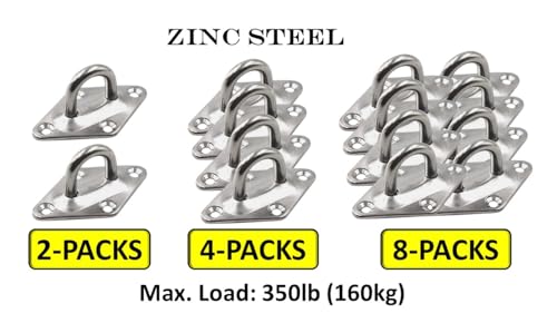 2-Pack Heavy Duty M6 Zinc Steel Diamond Pad Eye Plates