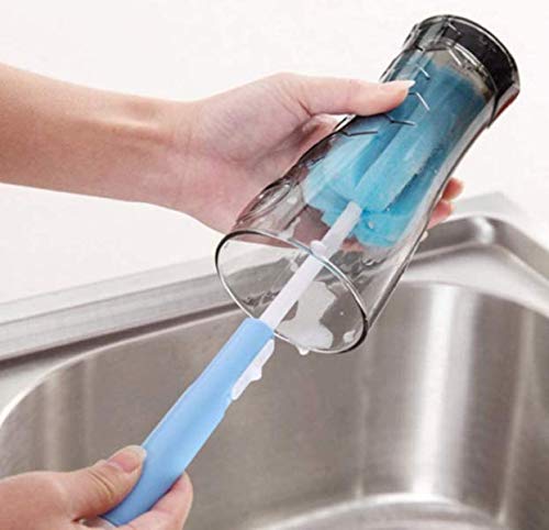 3-Piece Adjustable Sponge Bottle Brush Set for Mugs, Glasses, and Bottles