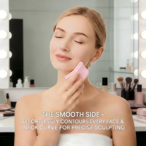 Silicone Lymphatic Face Brush & Gua Sha Tool for Contour and Puffiness
