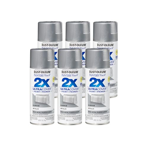 Rust-Oleum Painter's Touch 2X Ultra Cover Spray Paint - Aluminum, 12 oz, Pack of 6