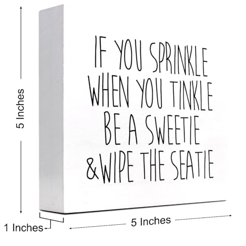 Be a Sweetie and Wipe the Seatie Wood Block Sign - Funny Desktop Decor