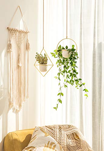 Mkono Macrame Hair Bow Holder - Ivory Wall Organizer for Clips & Headbands