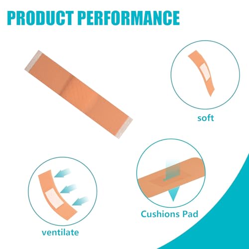 300 Pcs Small Bandages for Face, Mini PE Adhesive Nose Bandages, Flexible Breathable for Small Wound (3/8" x 1.5")