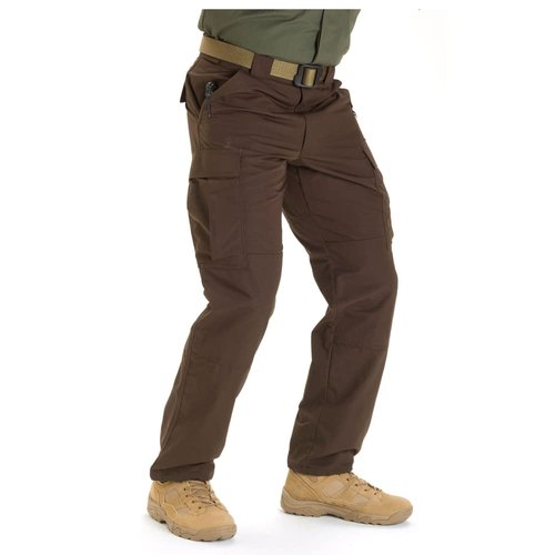 5.11 Tactical Men's Lightweight TDU Ripstop Work Pants, Adjustable, Teflon Finish, Brown, Medium/Short, Style 74003