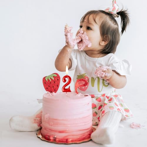 Red Number 3 Candle Topper - 2.76 Inch for Birthdays & Celebrations