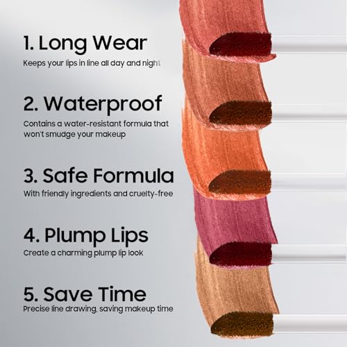 Anguishil Peel Off Lip Liner Stain - Waterproof Rose Lip Stain
