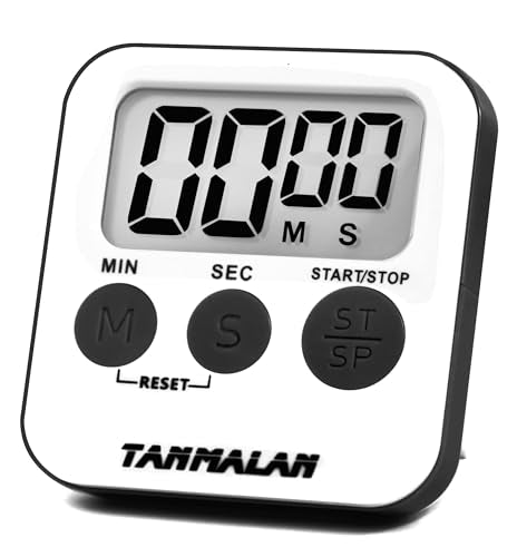 Tanmalan Kitchen Timer - Loud Alarm, Large Display, Easy Use