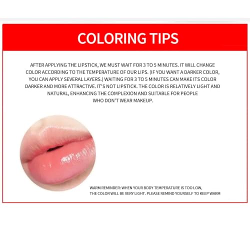 BLUE LOVE Temperature-Activated Color Changing Lipstick - Hydrating Cherry Red