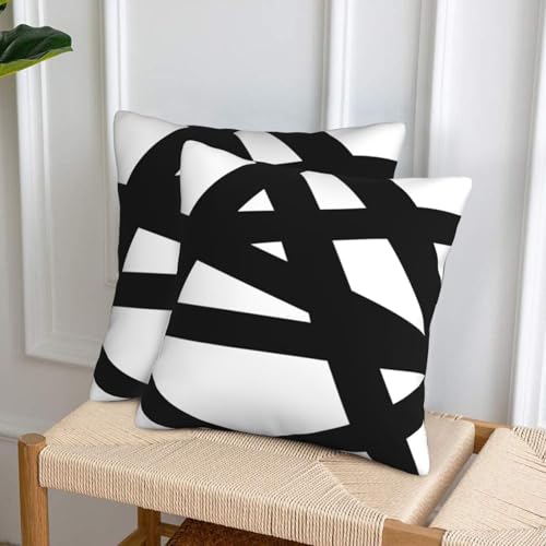 Nezweld Black and White Striped Throw Pillow Covers, 18x18 Inch Set of 2
