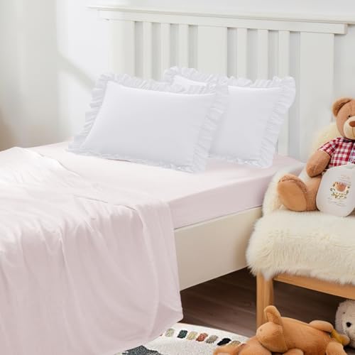 Toddler Pillowcases Set of 2 | 13x18 Ruffled Microfiber Covers