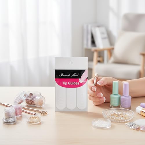 White Nail Stencils 240 Pcs, Professional French Tip Guides for DIY Manicures