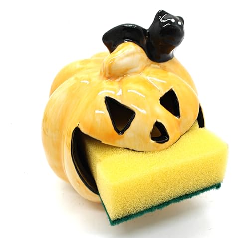 Ceramic Pumpkin Sponge Holder - Cute Kitchen & Bathroom Decor