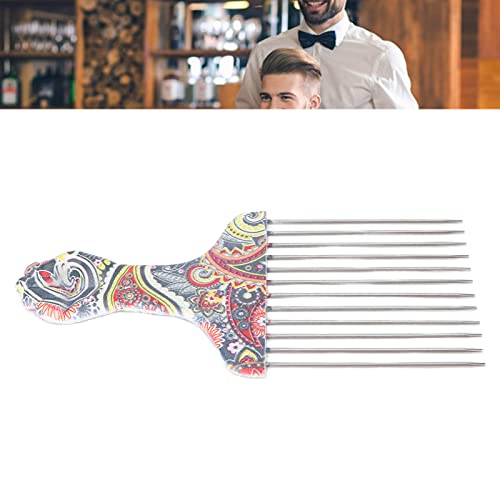 ANGGREK Stainless Steel Afro Pick Comb for Curly Hair Styling
