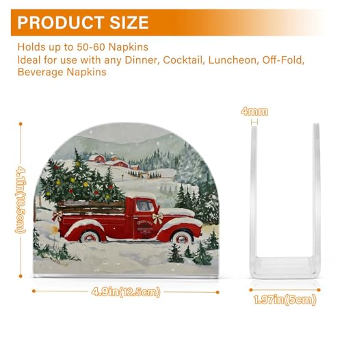 Acrylic Christmas Truck Napkin Holder - Winter Table Decor