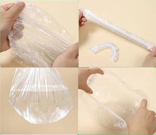 Borsicge 100 PCS Disposable Shower Caps Waterproof Clear Plastic Hair Caps
