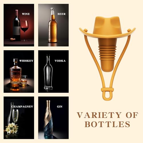 Lestp Cowboy Hat Wine Stopper - Cute Silicone Bottle Preserver