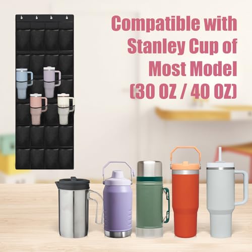 Mity Rain 24 Pocket Cup Organizer for Stanley Tumbler - Foldable Hanging Storage