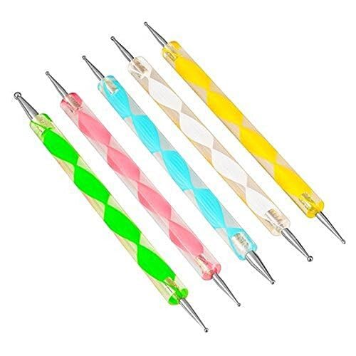 Goliton 5-Piece Nail Art Dotting Pen and Embossing Stylus Tool Set