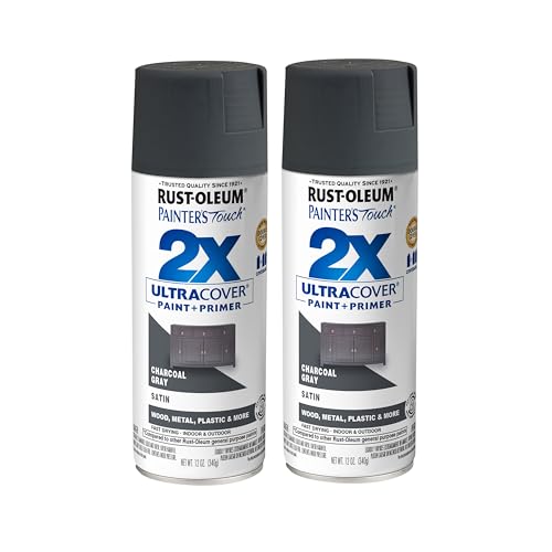 Rust-Oleum Painter's Touch 2X Ultra Cover Spray Paint, Satin Charcoal Gray, 2-Pack