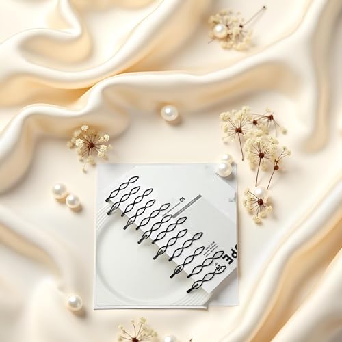 Cauaoa 12 Pcs Mini Black Bobby Pins Vintage Hair Clips for Bangs