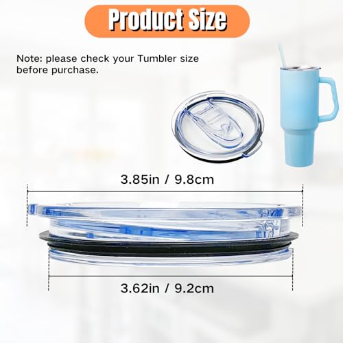 2 Pack 40 oz Replacement Lids Only Compatible with Silver Buffalo Stainless Steel Tumbler, Leak-Proof Splash Resistant Tumbler Top Replacement Reusable Tumbler Cover