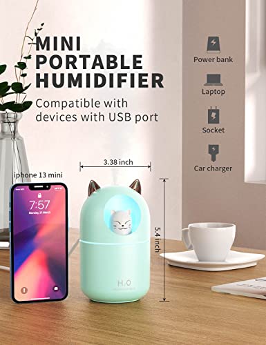 Norhom Green Mini Cool Mist Humidifier with Night Light - 300ml