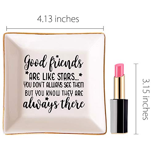 PUDDING CABIN White Ring Dish - Good Friends Are Like Stars