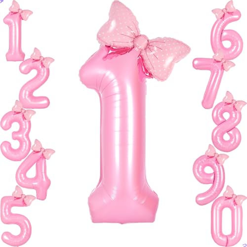 Pink Number 1 Balloon for Girls Birthday Decorations - 40" Foil Mylar