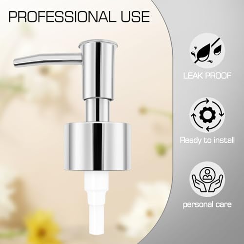 Silver Soap Dispenser Pump Replacement 2-Pack - Universal Fit