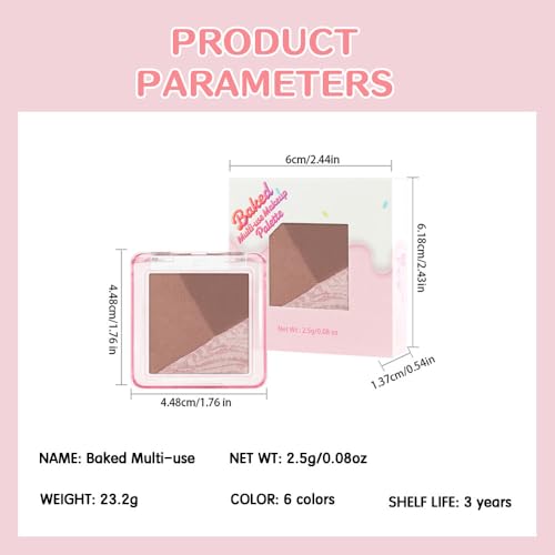 Mivota 3-Color Baked Eyeshadow Palette - Matte & Shimmer Nude Neutral Eye Shadow