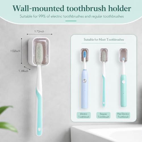 Twisina Wall Mounted Toothbrush Holders - 2 Pack, Durable & Space-Saving