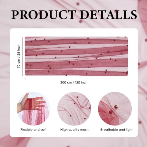 3-Pack Pearl Burgundy Gauze Table Runners 28x120 Inches Home Decor
