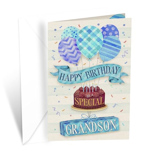 Grandson Birthday Card - Made in America, Eco-Friendly, 5x7.75in