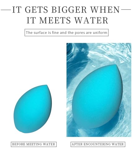 Makeup Sponge Blender Set 3 Pack Aqua Latex-Free Beauty Sponges