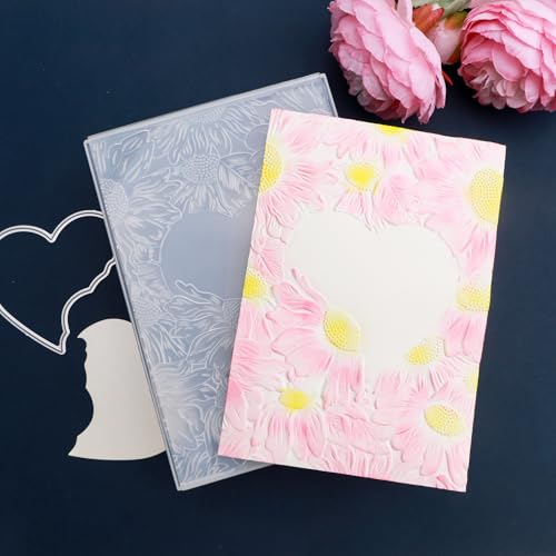BAOFALI 3D Heart Leaves Embossing Folder for Card Making and Crafts