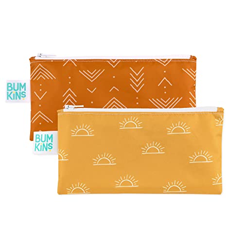 Bumkins Reusable Snack Bags - Waterproof Fabric, Food-Safe, 2-Pack