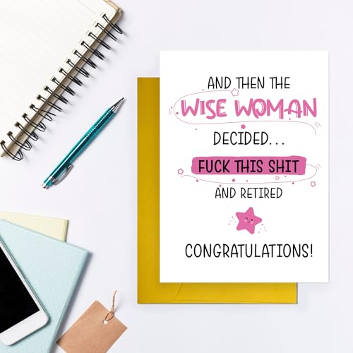 Funny Retirement Card for Women - Perfect Colleague Farewell Gift
