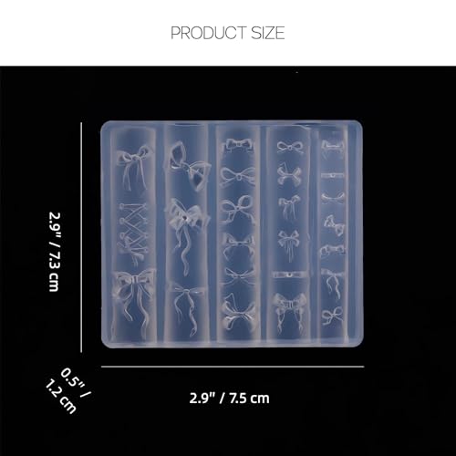 3D Bow Silicone Nail Mold for Resin Epoxy and Acrylic Nail Art Crafts