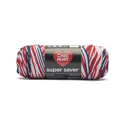 Red Heart Super Saver Yarn - Americana Print, 5oz/141g, 236yd/215m