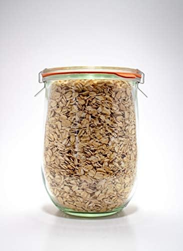 Weck Tulip Jar - Large 1 Liter Sourdough Starter Jar with Wide Mouth, Glass Lid & Rubber Seal