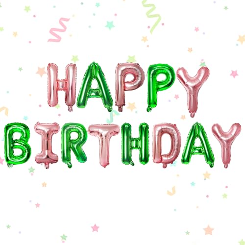 Witch-Themed Happy Birthday Banner & Balloons Set - Pink & Green