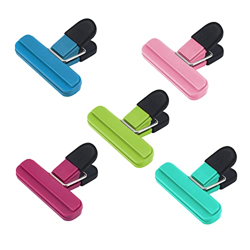 Reusable Food Bag Clips Pack of 5 - Strong Sealing Clips for Food Storage, Fruits & Snacks