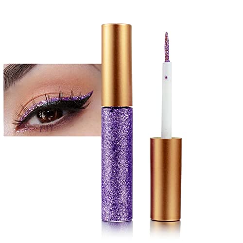 Rosarden Purple Glitter Eyeliner Liquid - Waterproof Shimmer Eye Liner