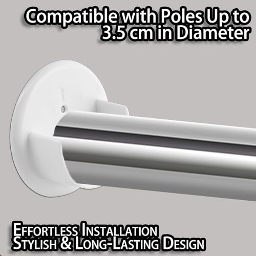 4-Pack Closet Rod Holders - Durable White Plastic Sockets for 1.38" Bars