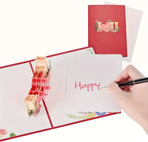3D Pop-Up Love Greeting Card with Envelope for Valentine's Day