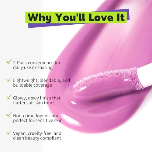 Glam Code Liquid Blush for Cheeks & Lips 2-Pack - Hydrating Natural Finish