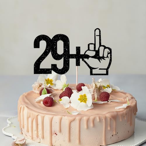 29 + 1 Glitter Black Cake Topper for 30th Birthday & Anniversary