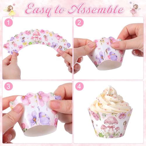 Fairy Cupcake Decoration Set - 96 Pcs with Toppers & Wrappers
