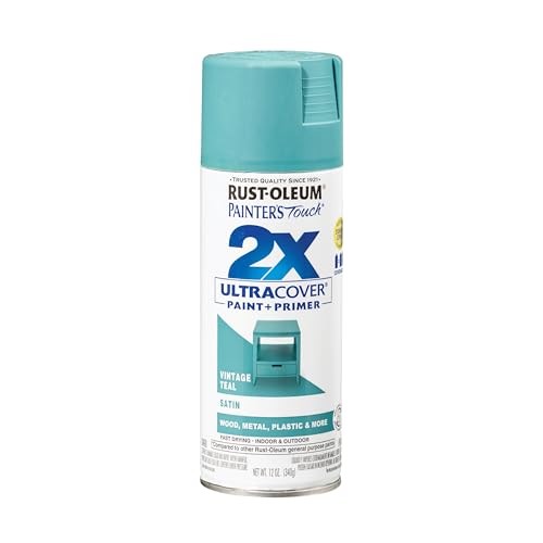 Rust-Oleum Painter's Touch 2X Ultra Cover Spray Paint, Satin Vintage Teal