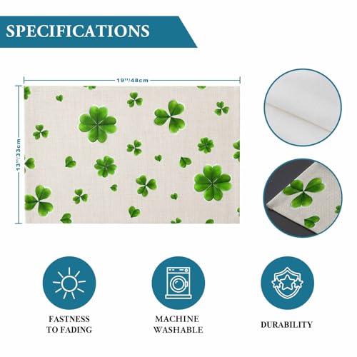 St. Patrick's Day Placemats Set of 4 Shamrock Green Table Mats